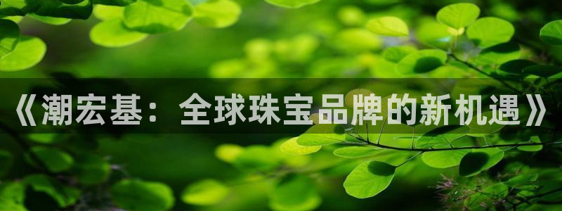 众腾娱乐得7O777：《潮宏基：全球珠宝品牌的新机遇》